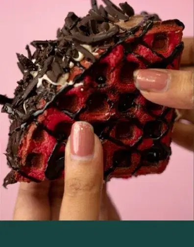 Cheese Red Velvet Waffle